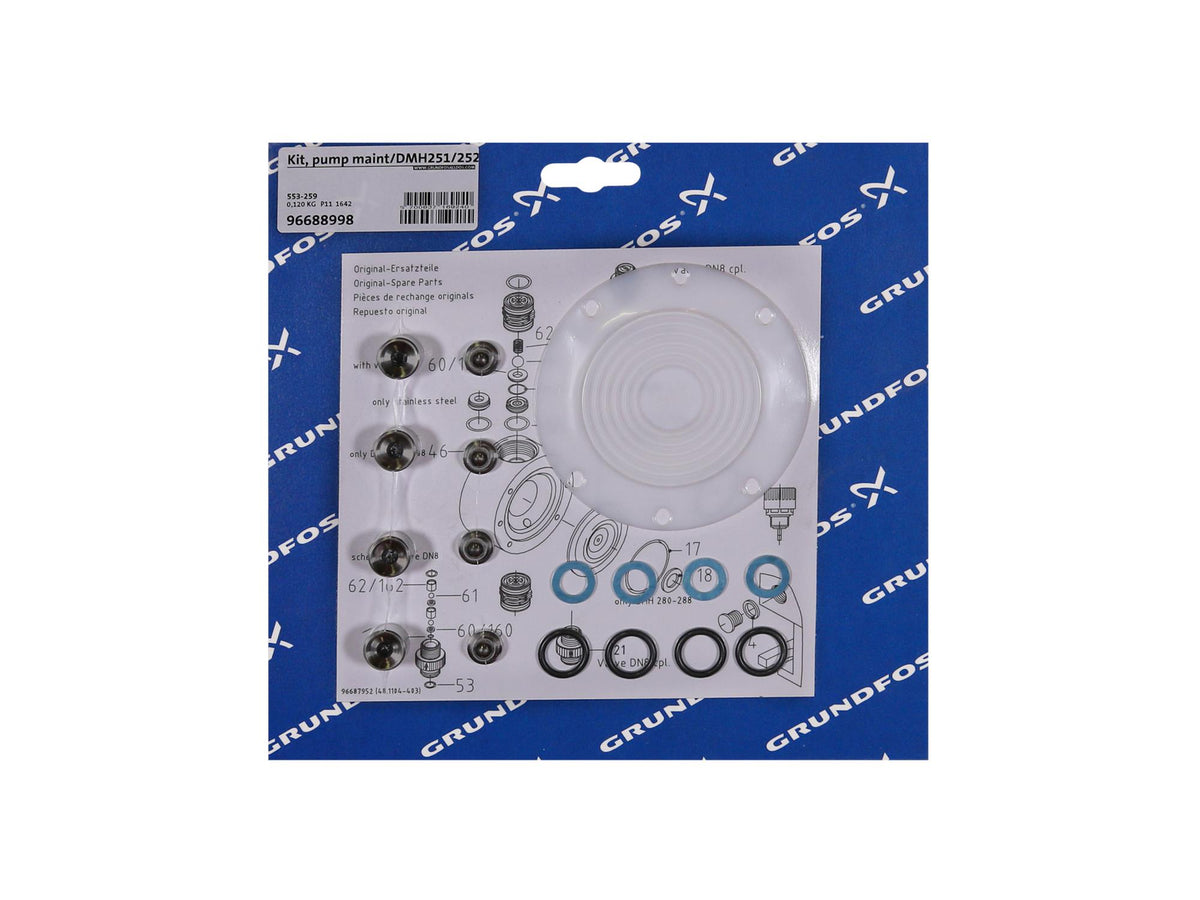 Grundfos 96688998, Maintenance Kit for Pump DMH251/252 SS V SS