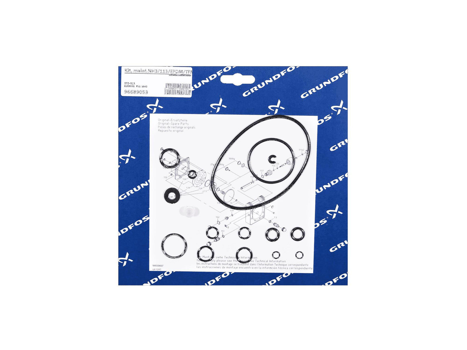 Grundfos 96689053, Maintenance Kit NH3/113 EPDM TFM