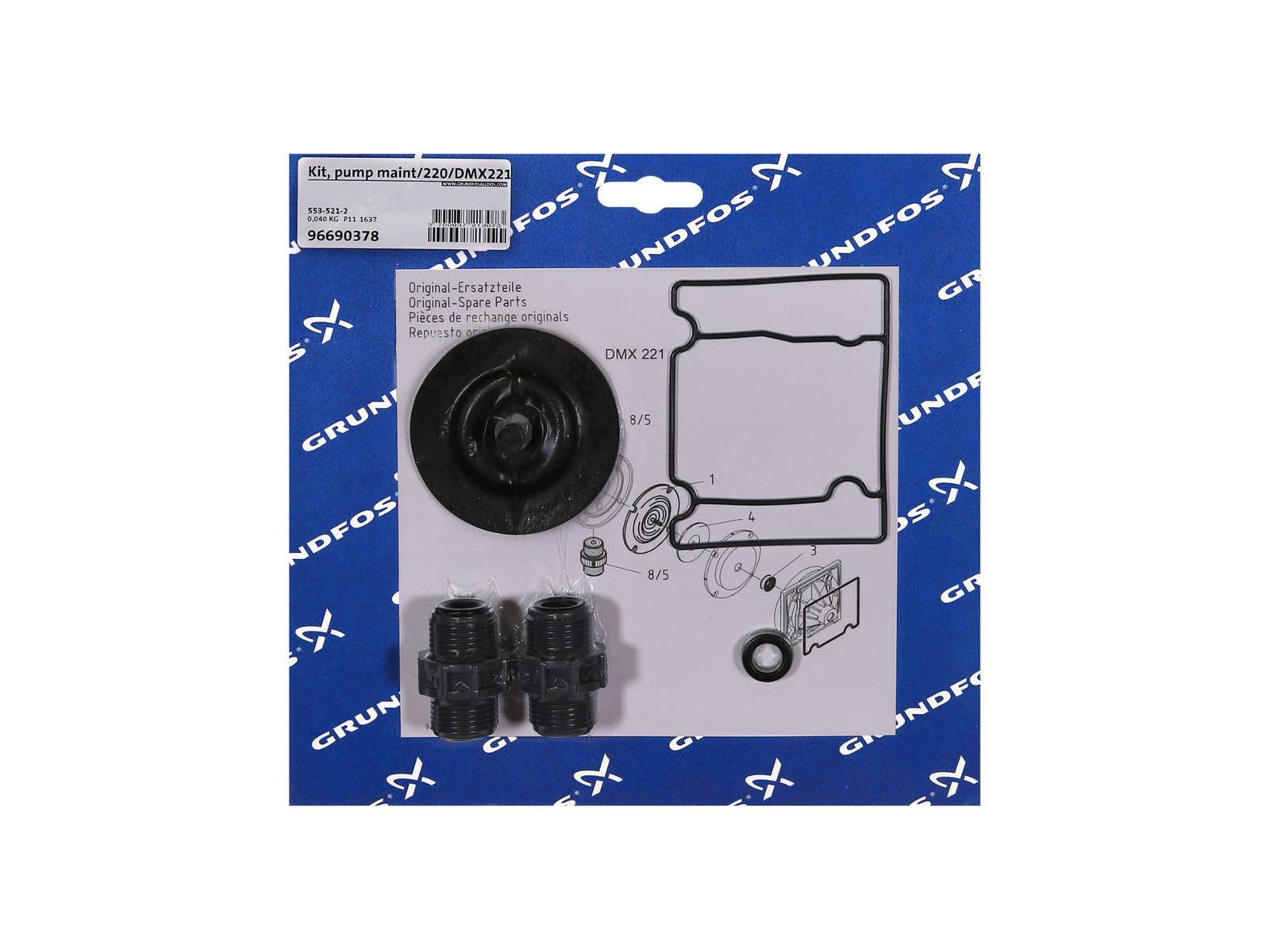 Grundfos 96690378, Maintenance Kit for Pump 220 DMX221-27 PVC E SS