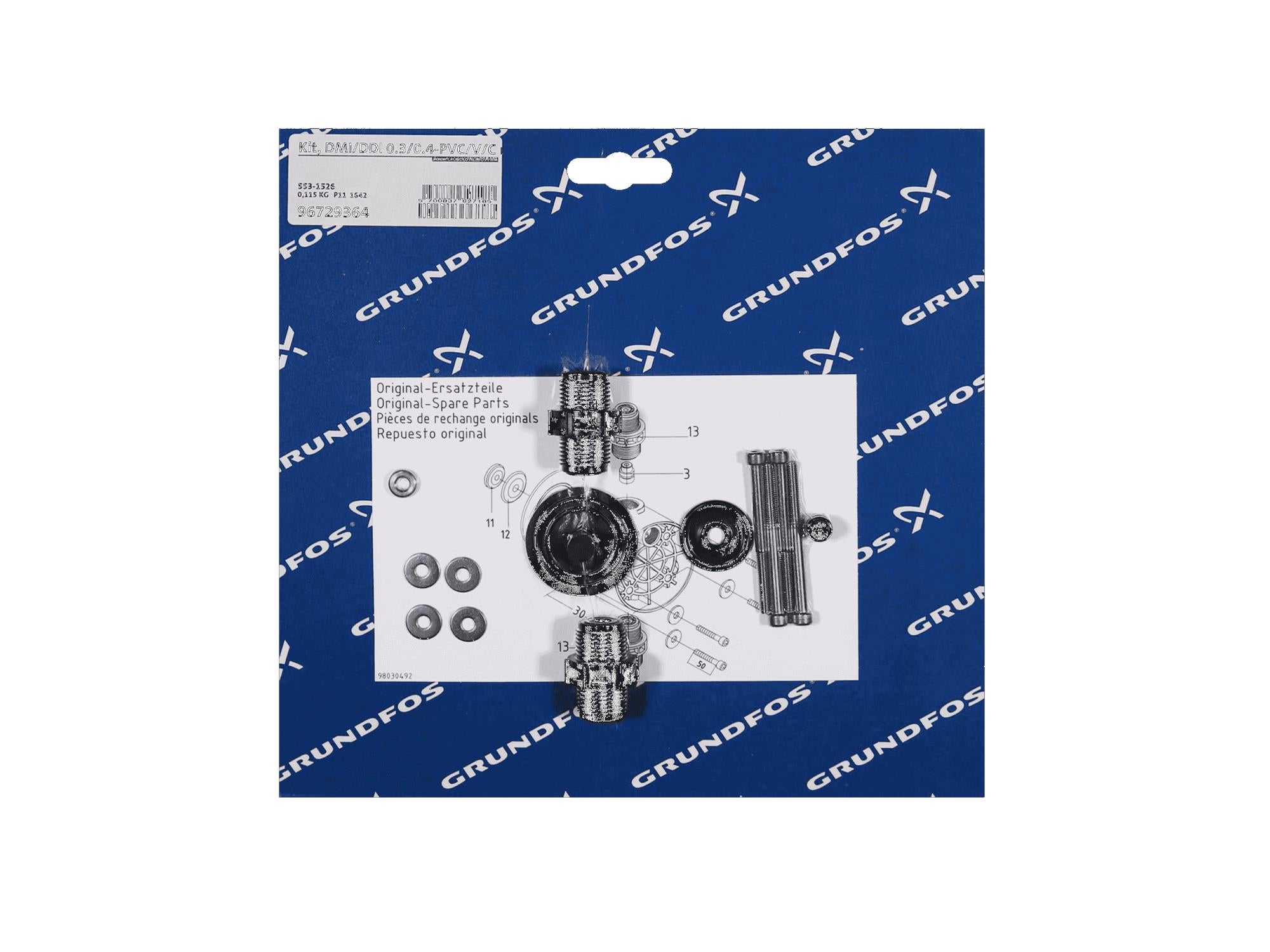 Grundfos 96729364, Maintenance Kit DMI/DDI 0.3/0.4-PVC/V/C