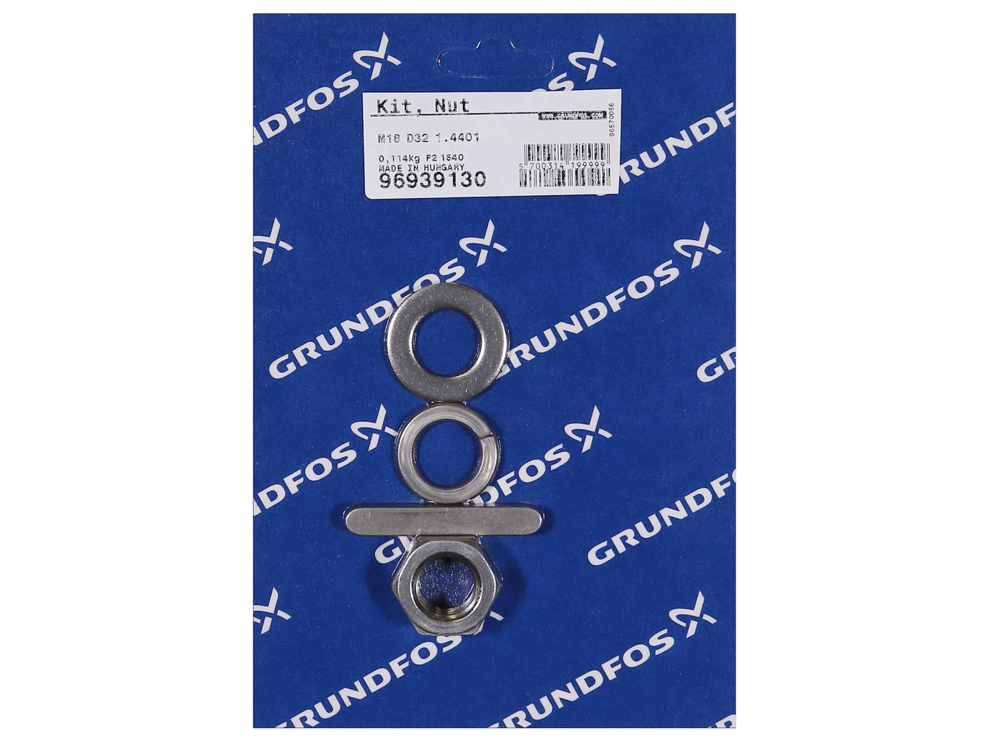 Grundfos 96939130, Nut Kit M18 D32 1.4401