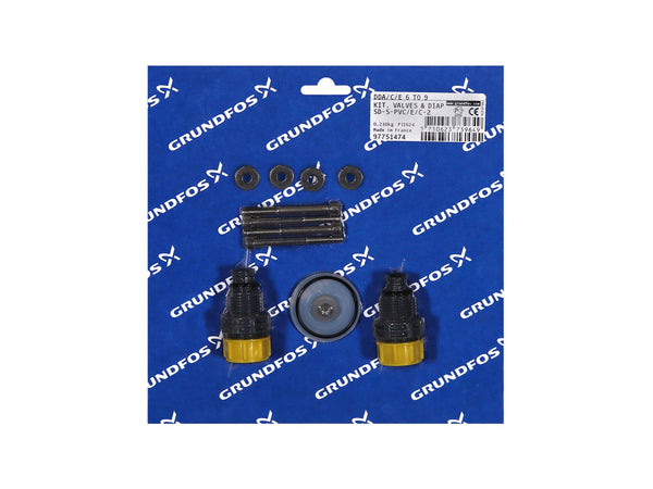 Grundfos 97751474, Valve and Diaphragm Kit SD-S-PVC/E/C-2