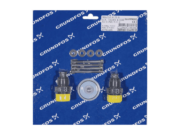 Grundfos 97751486, Valve And Diaphragm Kit SD-S-PVC/T/C-2