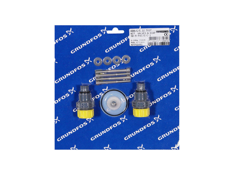 Grundfos 97751491, Valve and Diaphragm Kit SD-M-PVC/E/C-1