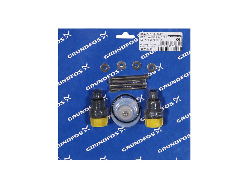 Grundfos 97751492, Valve and Diaphragm Kit SD-M-PVC/E/C-2