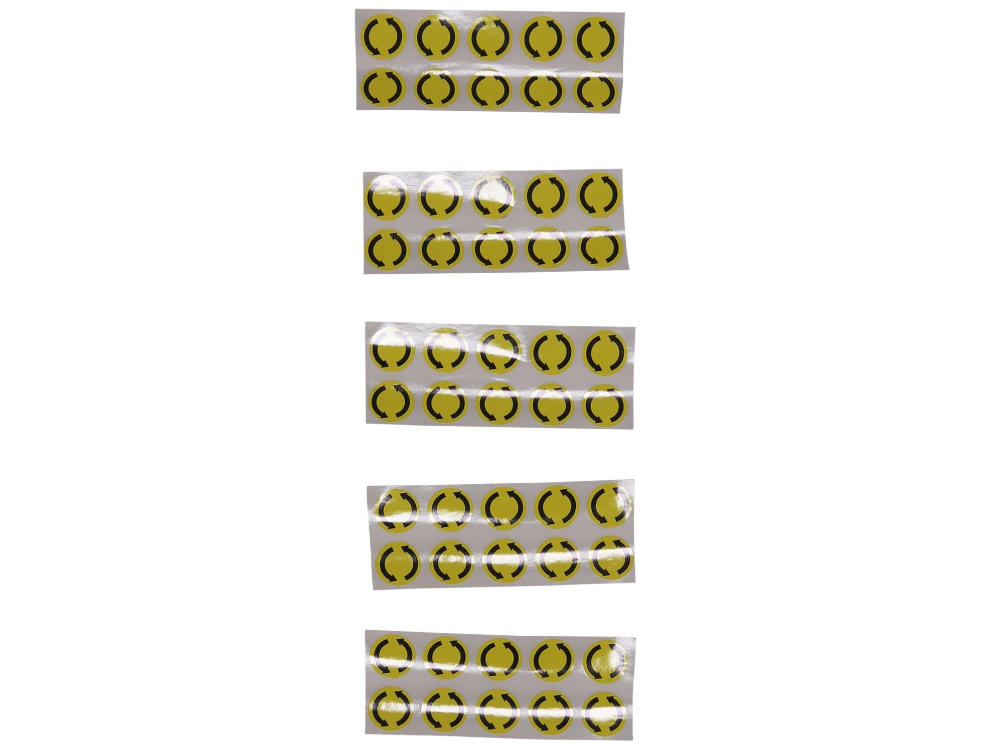 Grundfos 97799609, Bulk Pack Label D17 Yellow CCW Rotation Arrow