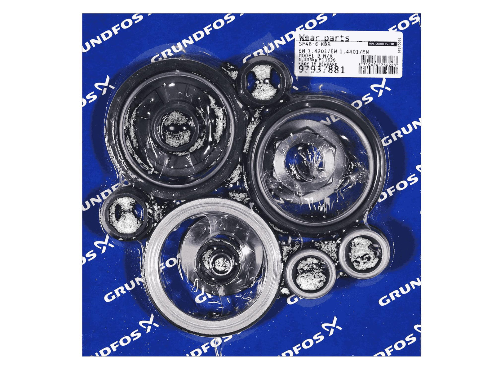 Grundfos 97937881, Wear Parts Kit SP46 NBR Model B for 6 Stages