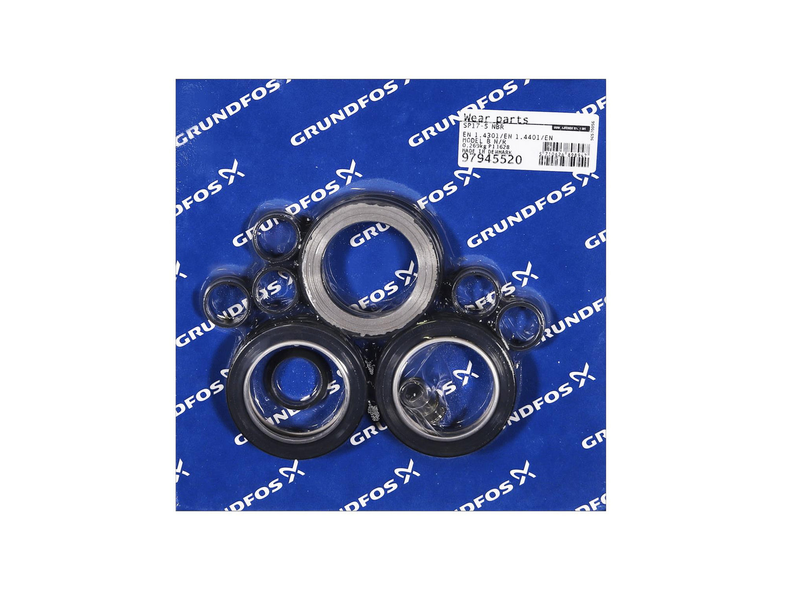 Grundfos 97945520, Wear Parts Kit SP17-5 Stages NBR Model B