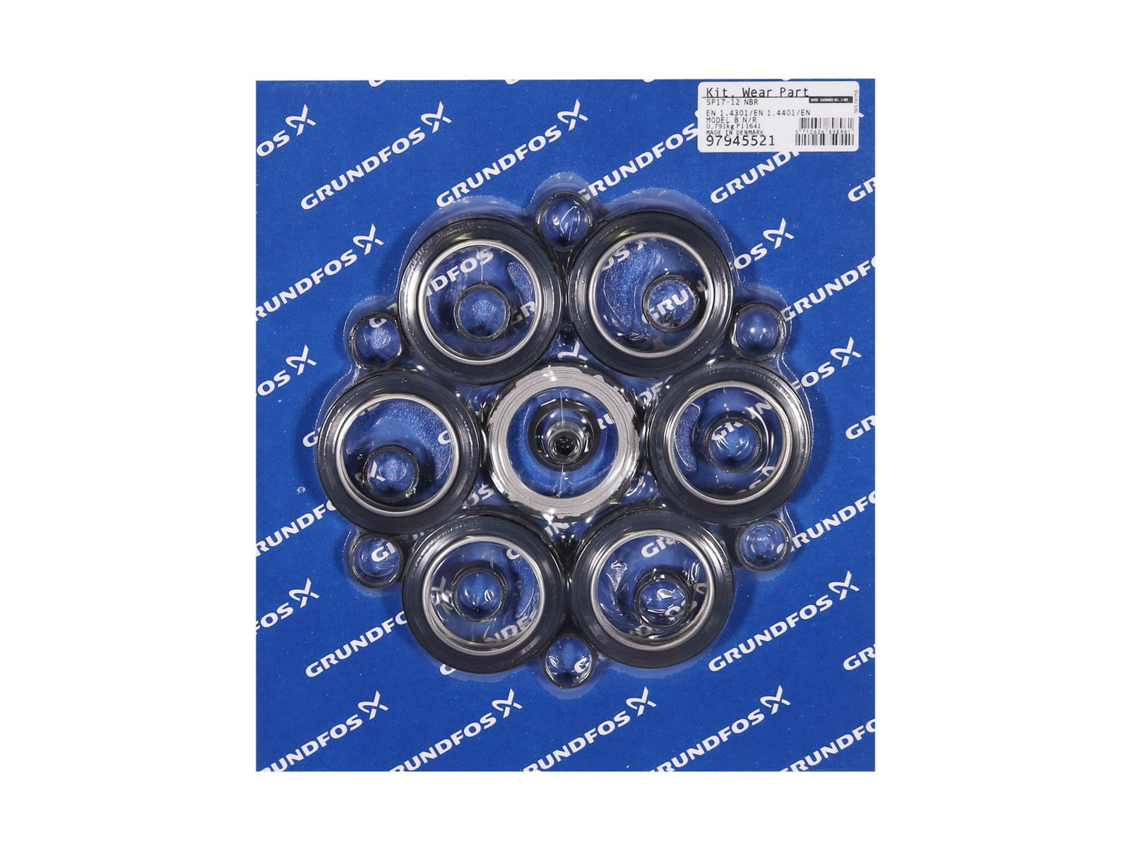 Grundfos 97945521, Wear Parts Kit SP17-12 Stages NBR Model B