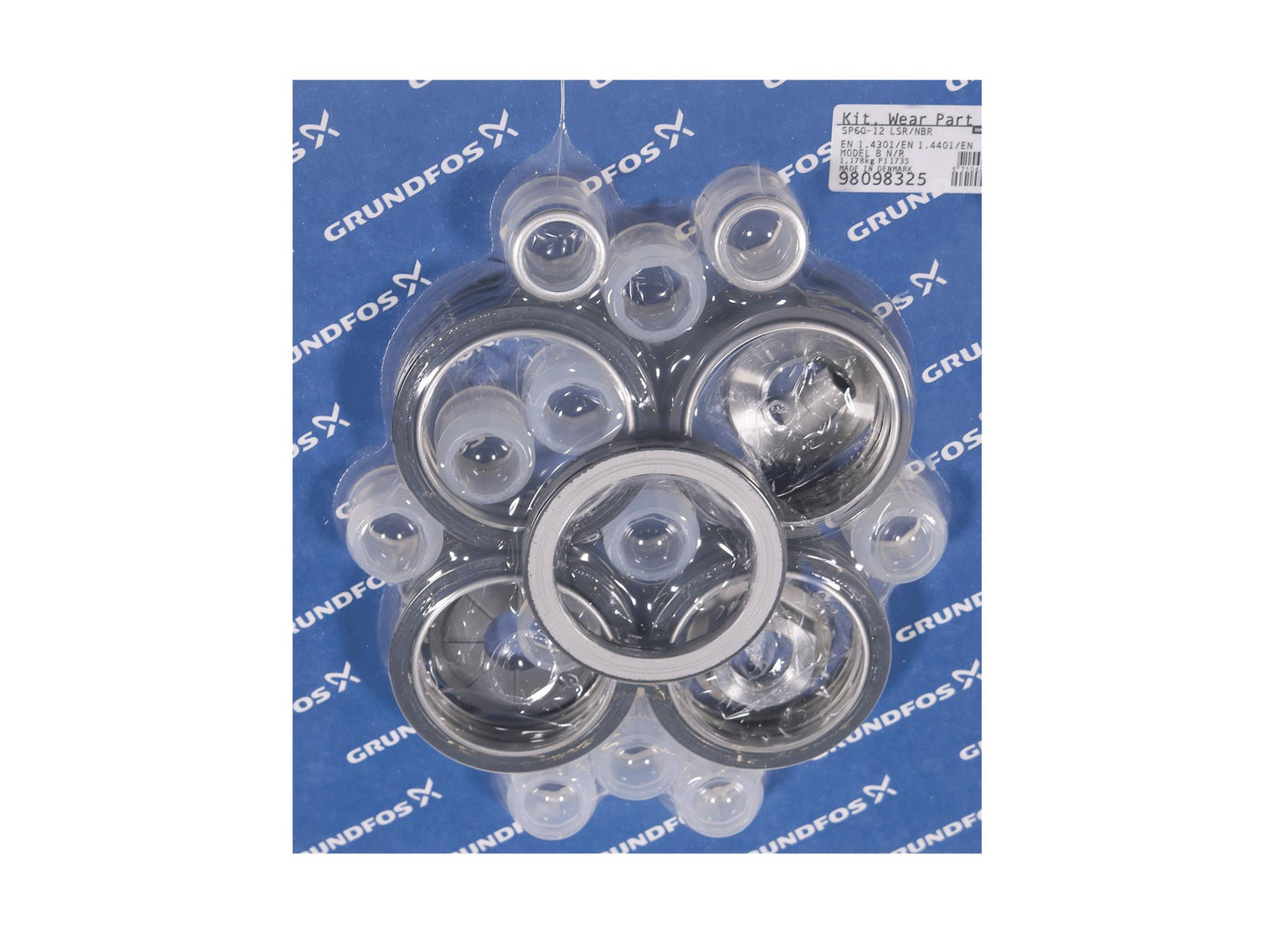 Grundfos 98098325, Wear Parts Kit SP60-12stg LSR/NBR Mod B