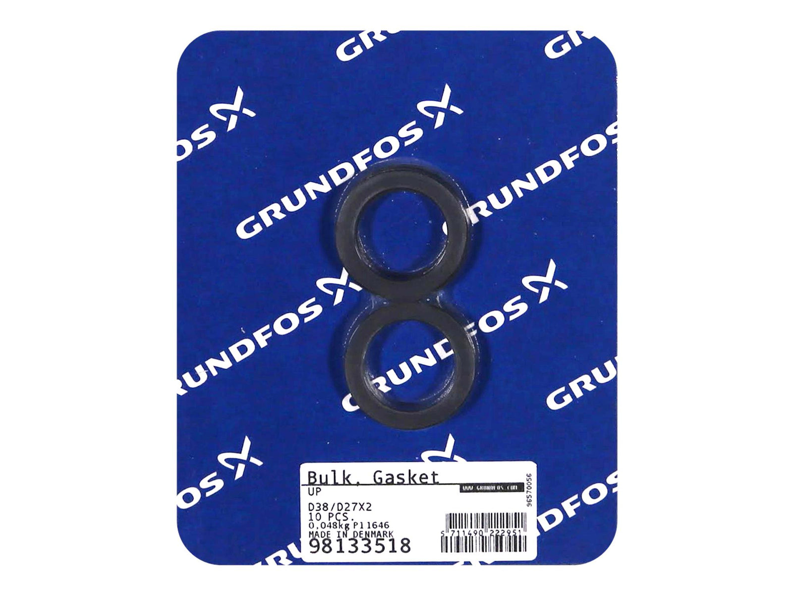 Grundfos 98133518, Gasket D38/D27x2 Bulk Pack of 10 Pieces