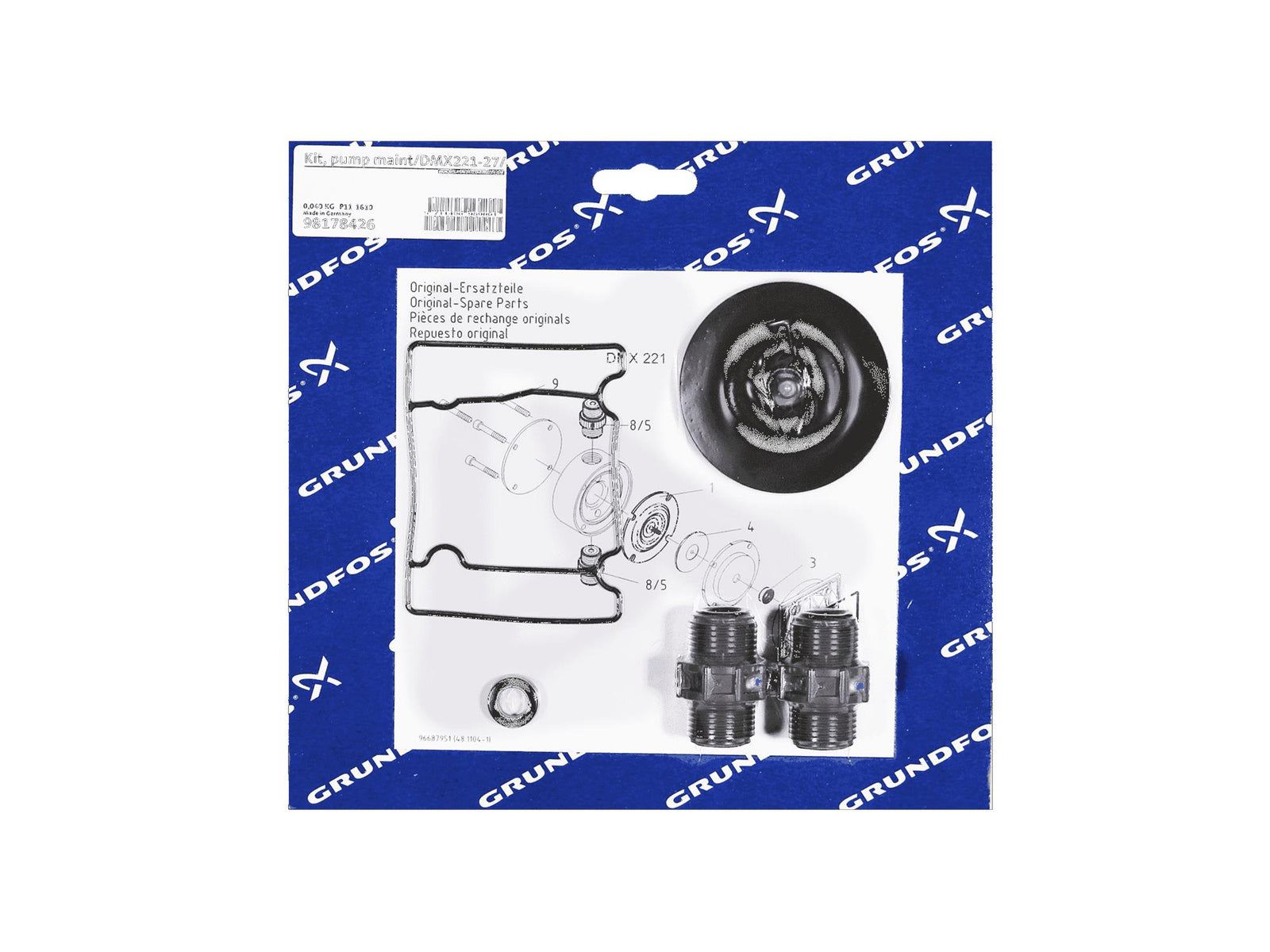 Grundfos 98178426, Maintenance Kit for Pump DMX221-27 PVC E C