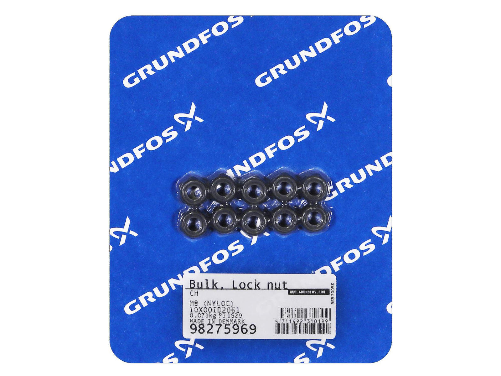 Grundfos 98275969, Bulk Pack Lock Nut M8 Nyloc