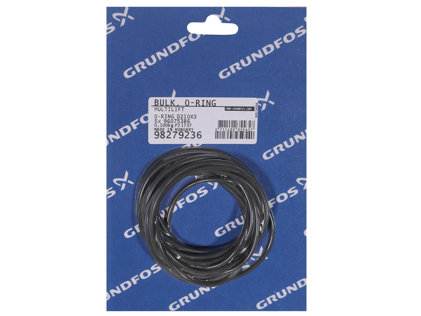 Grundfos 98279236, Bulk Pack O-Ring D210x3 5x96075386