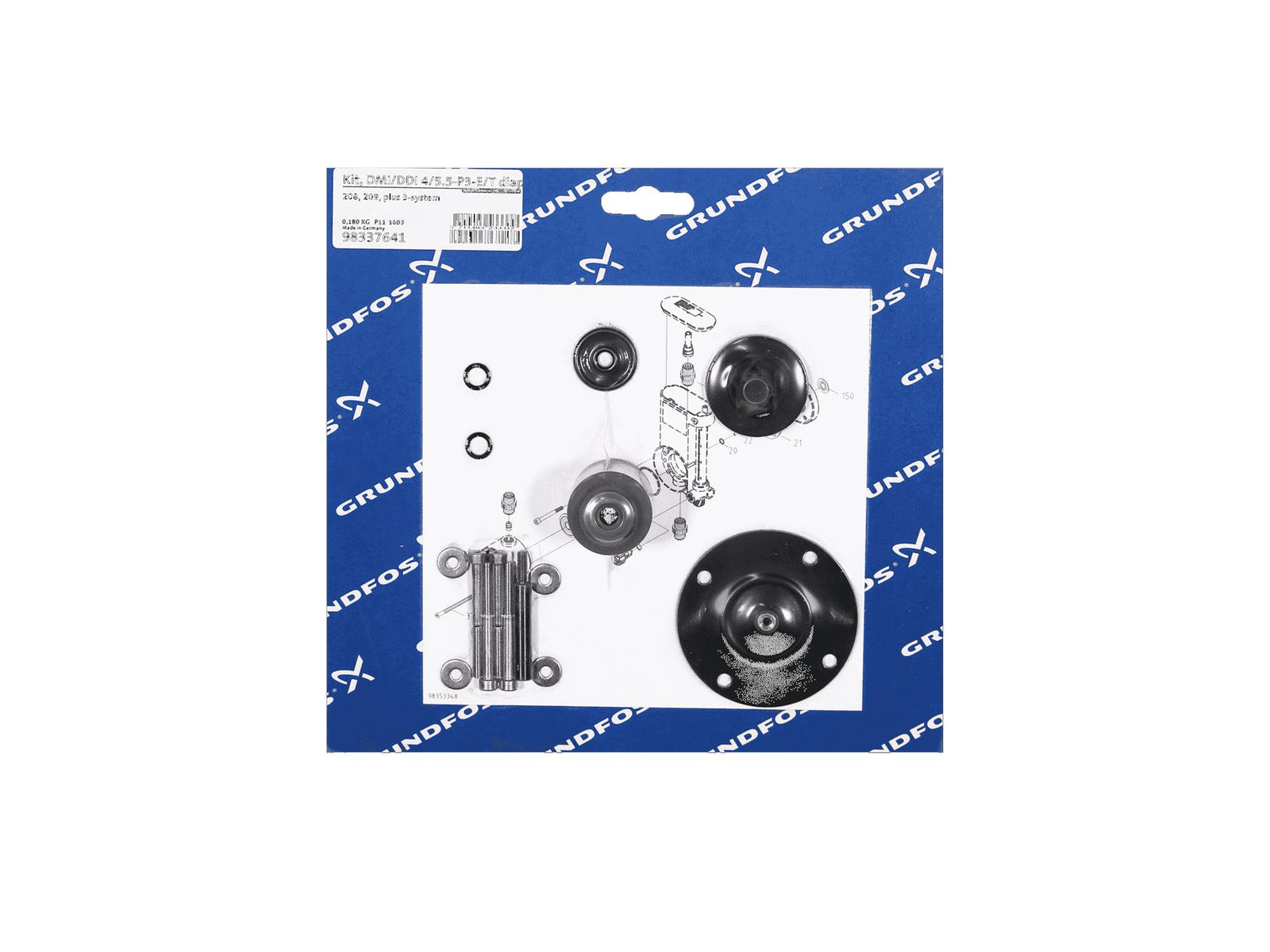 Grundfos 98337641, Diaphragm Kit DMI/DDI 4/5.5-P3-E/T