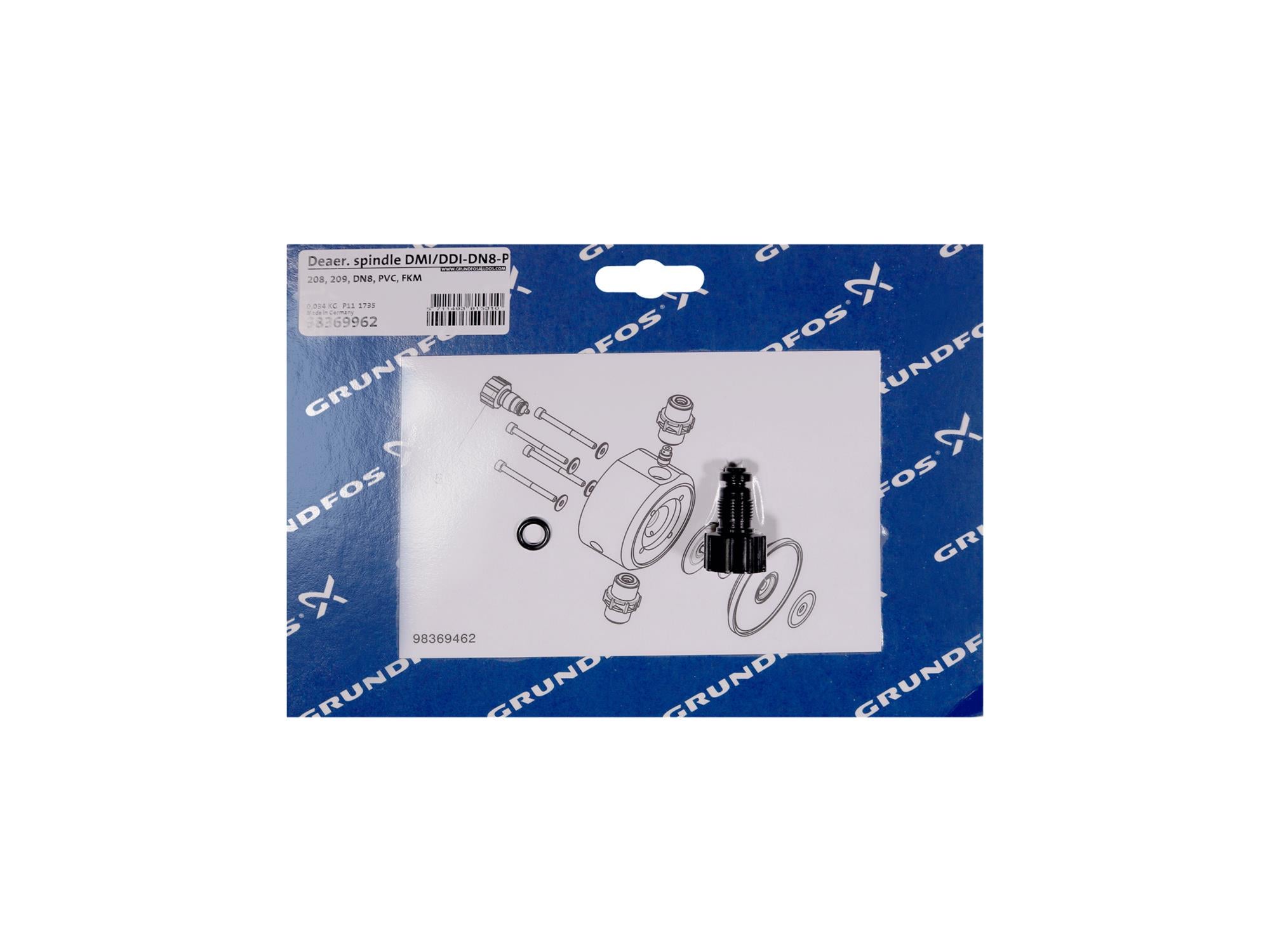 Grundfos 98369962, Deaerator Spindle DMI/DDI-DN8-PVC/V