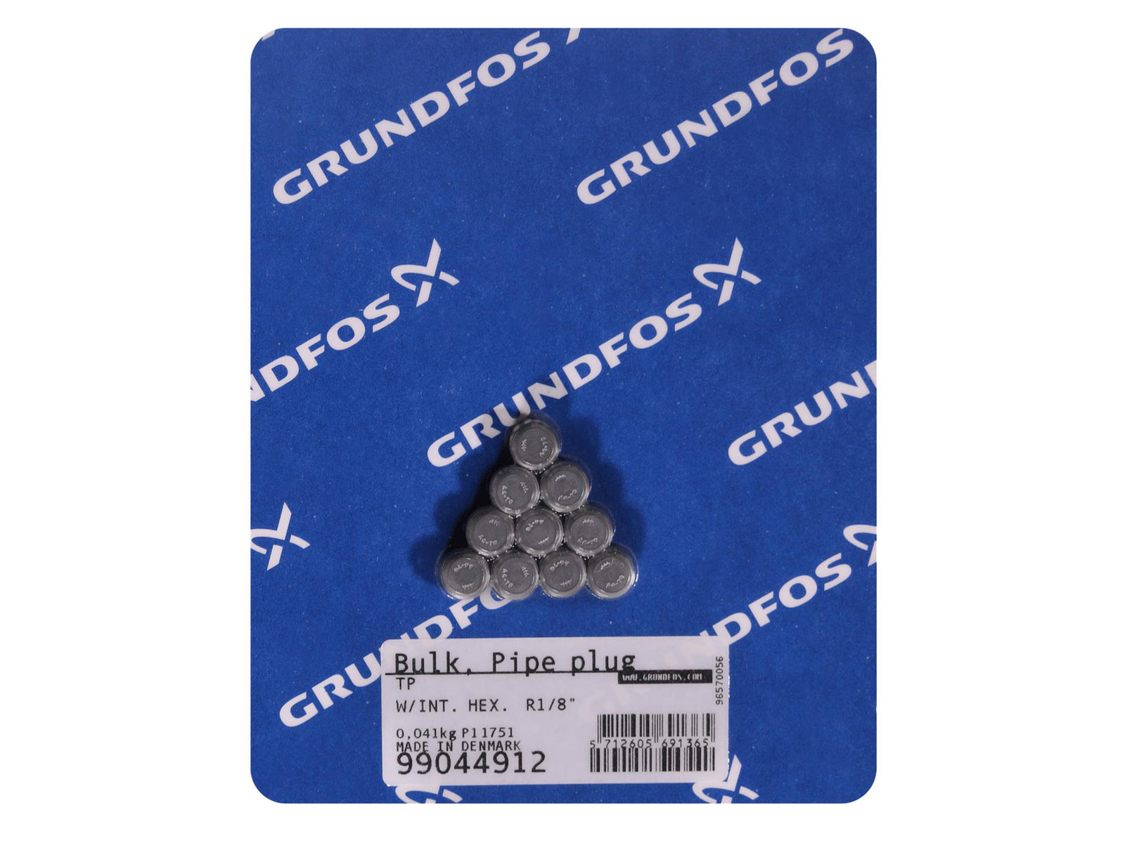 Grundfos 99044912, Bulk Pack Pipe Plug with Internal Hex R1/8"