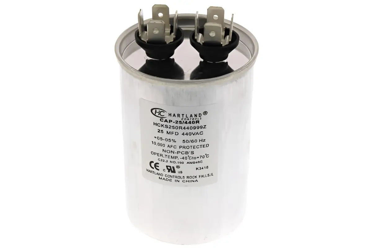 Hartland Controls CAP-25/440R, 25MFD 370/440V Round Run Capacitor