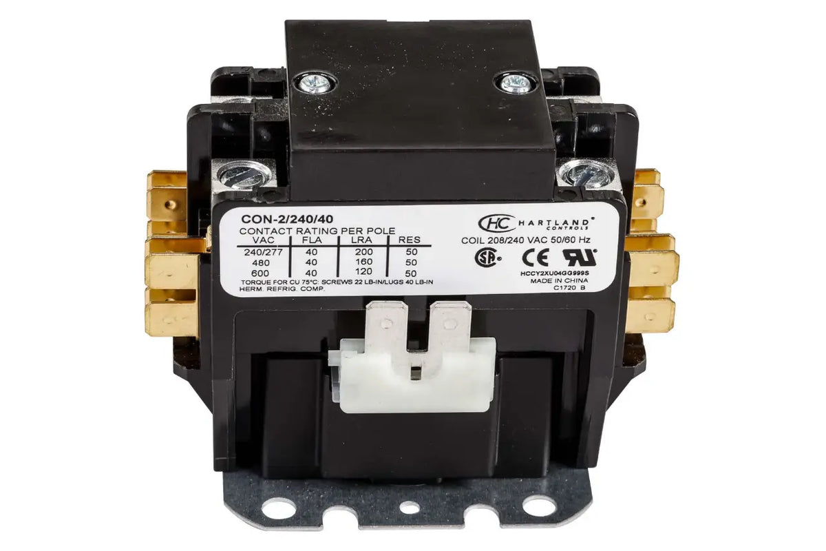Hartland Controls CON-2/240/40, 2P 208/240V 40A Contactor