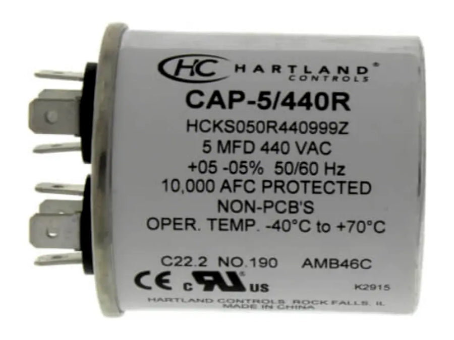 Hartland Controls CAP-5/440R, 5 MFD 370/440V Round Run Capacitor