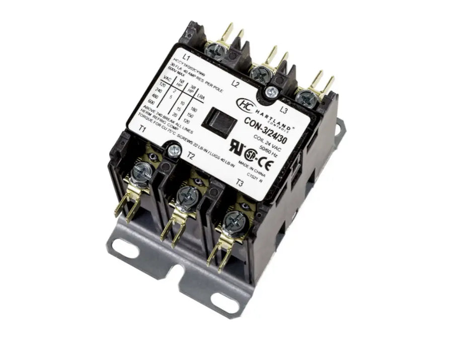 Hartland Controls CON-3/24/60, 3P 24V 60A Contactor