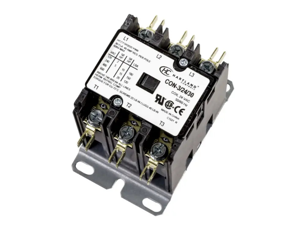 Hartland Controls CON-3/24/60, 3P 24V 60A Contactor