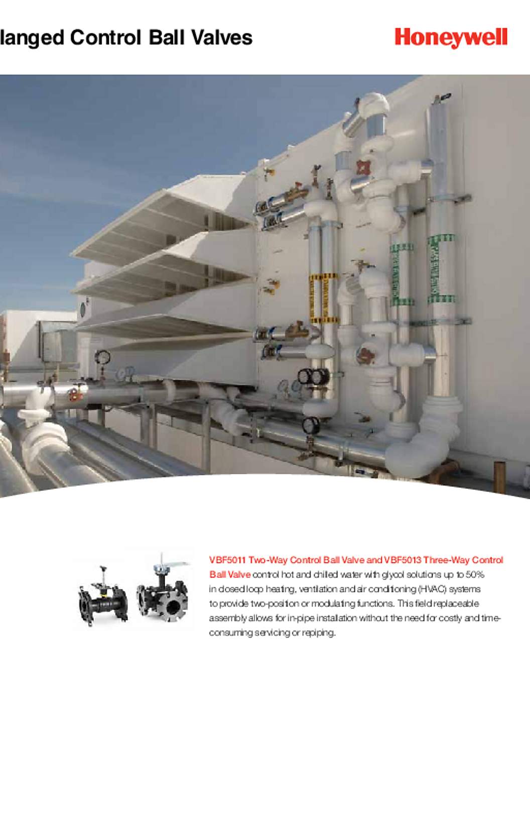 Honeywell Sell Sheet for VBF5011A,B, VBF5013B,C Flanged Control Ball Valves (English)