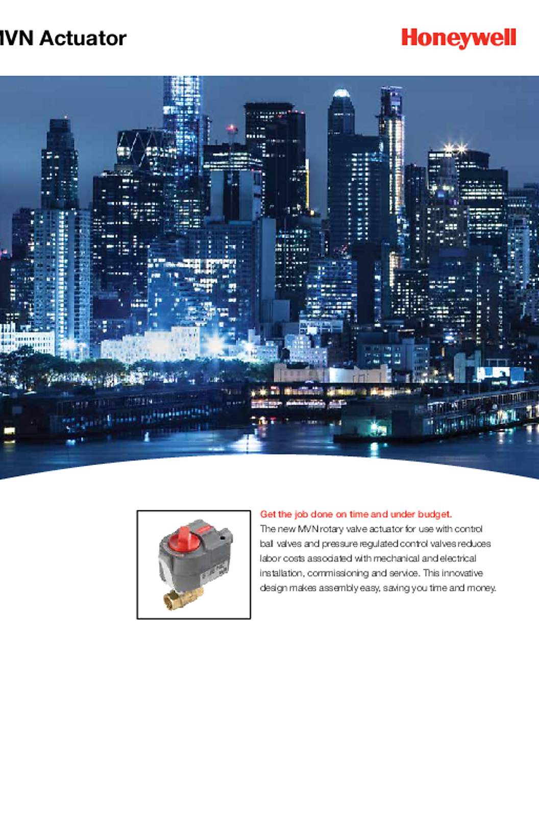 Honeywell Sell Sheet for MVN Actuator (English)