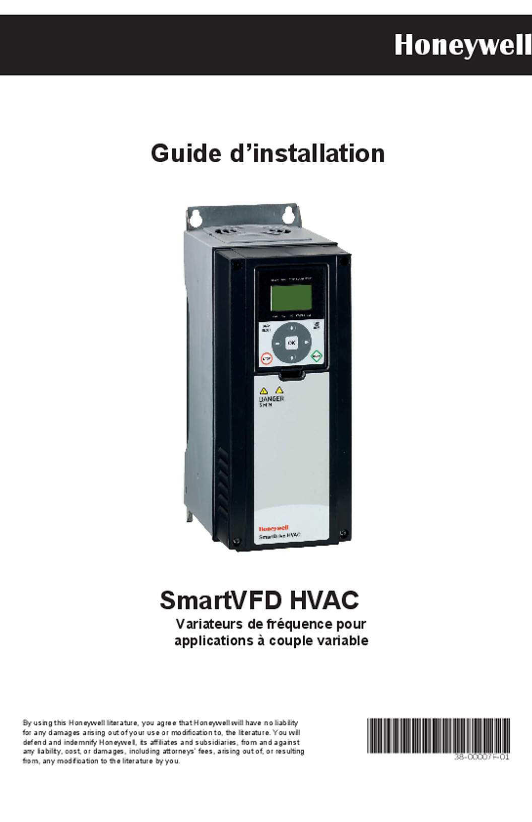 Honeywell 38-00007F-01 - SmartVFD HVAC Variateurs de fréquence pour applications à couple variable