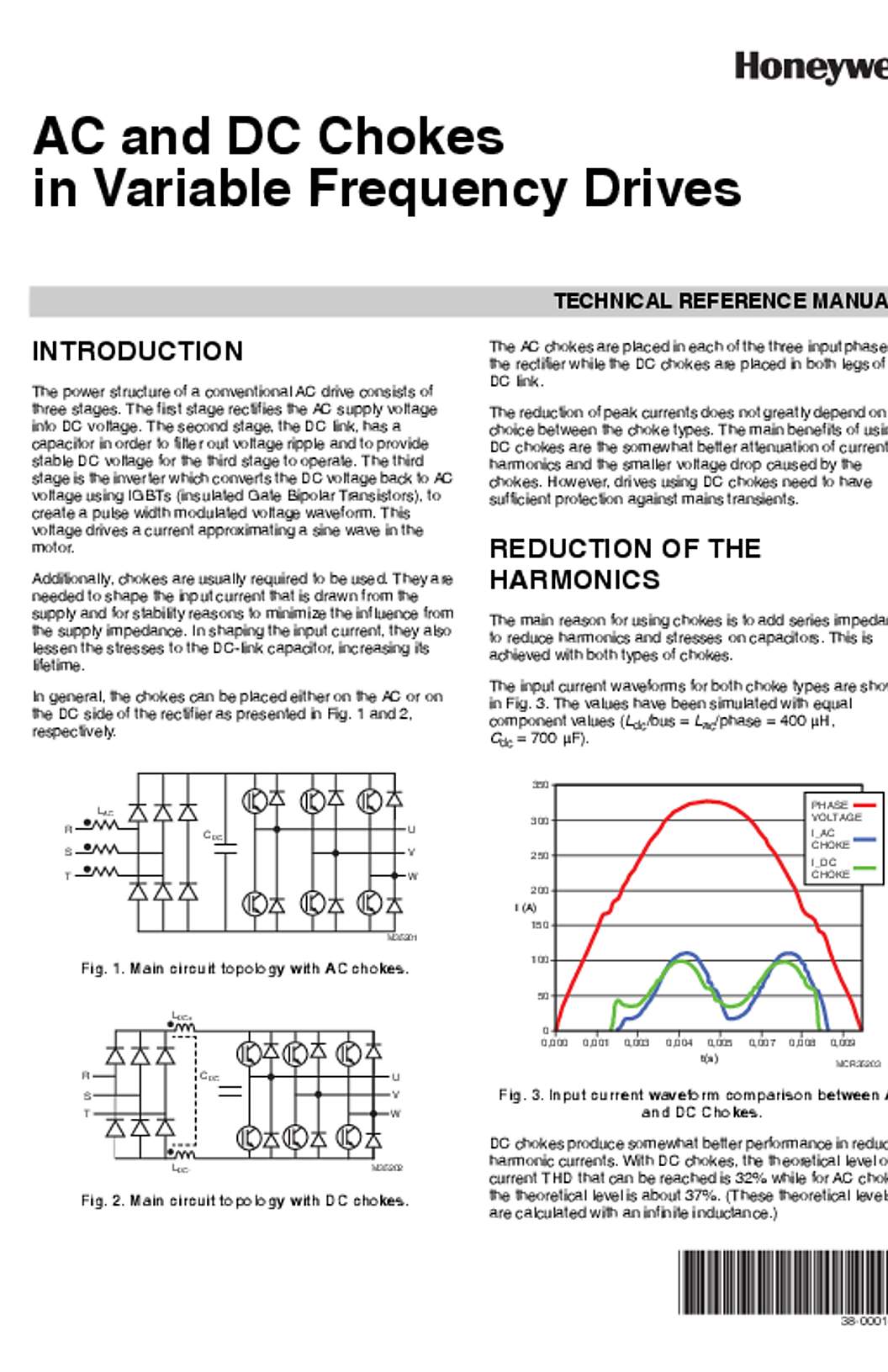 Honeywell 38-00016—01 - AC and DC Chokes in Variable Frequency Drives