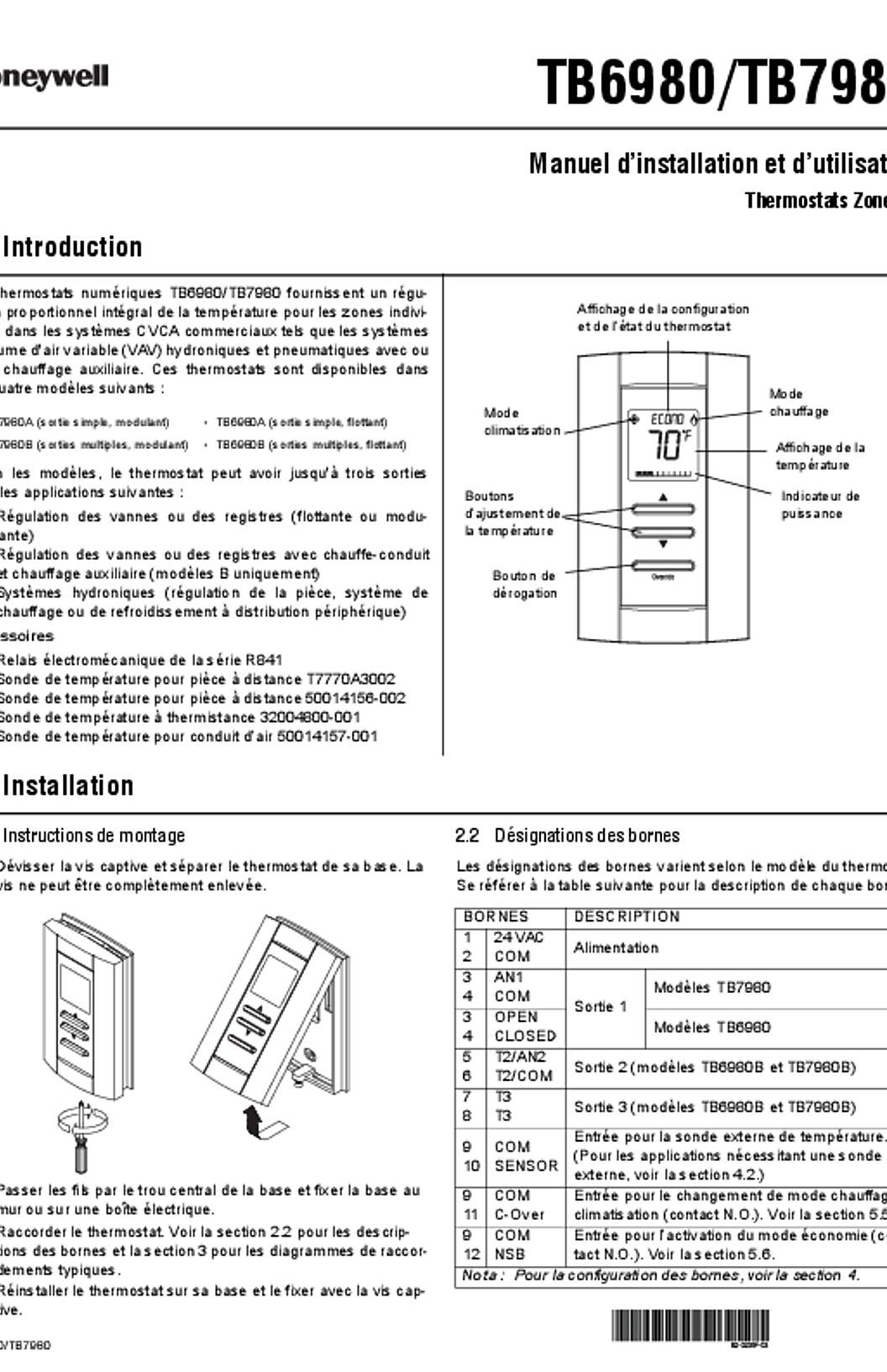 Honeywell 62-0238F-03 (TB6980_TB7980 Honeywell's TH150) FRE.fm