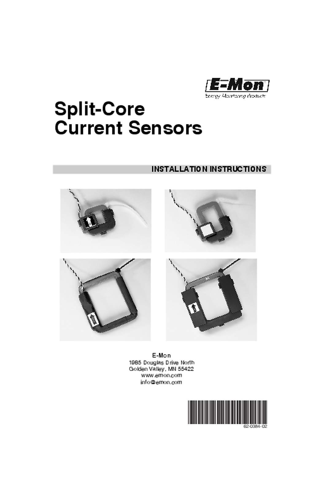 Honeywell 62-0384—02 - Split-Core Current Sensors