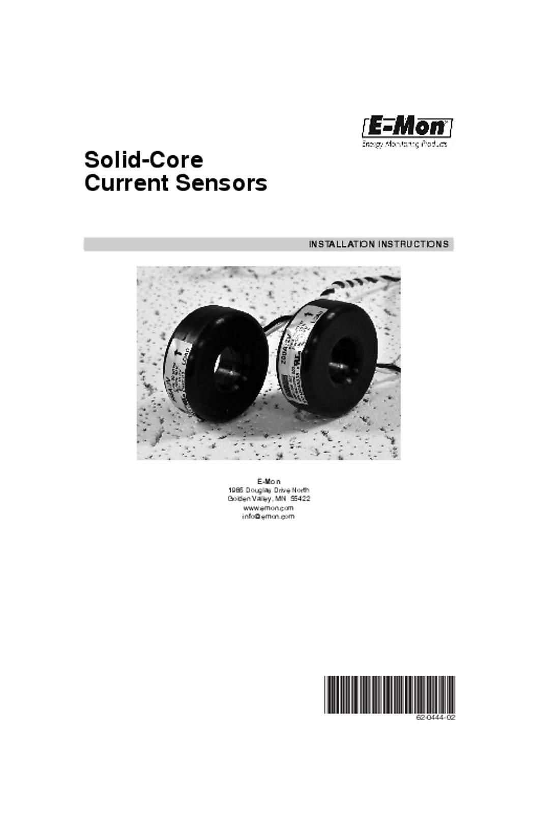 Honeywell 62-0444—02 - Solid-Core Current Sensors