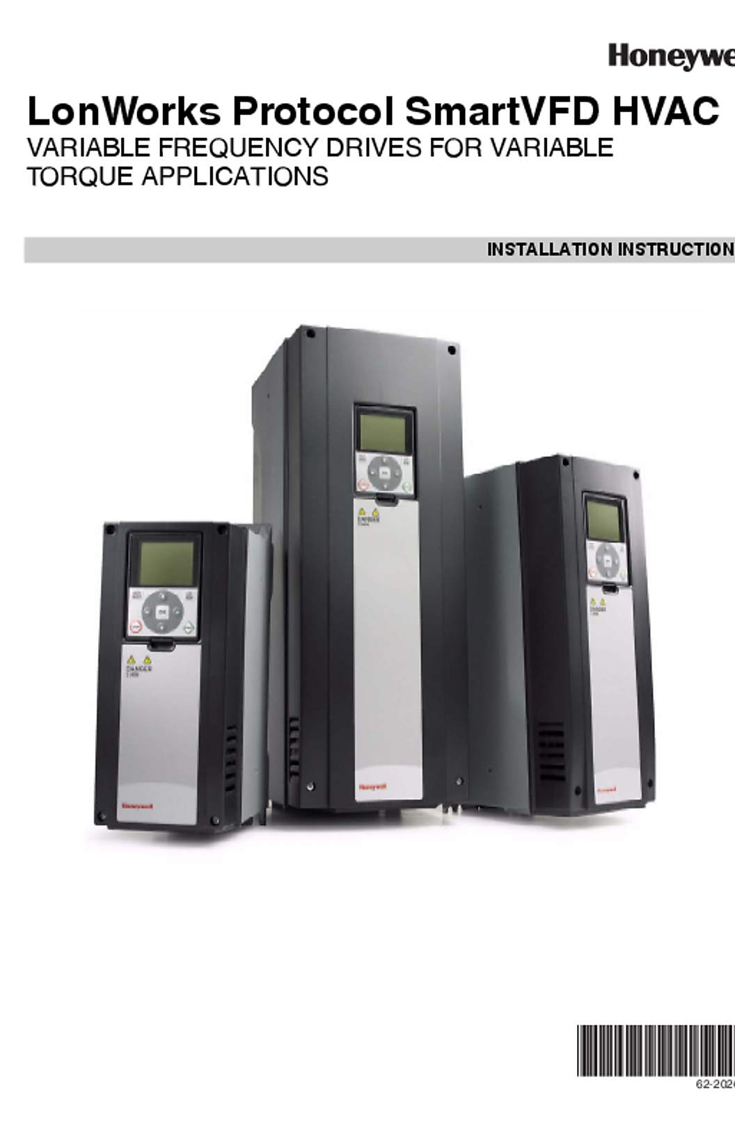 Honeywell 62-2026—02 - LonWorks Protocol SmartVFD HVAC Variable Frequency Drives for Variable Torque Applications
