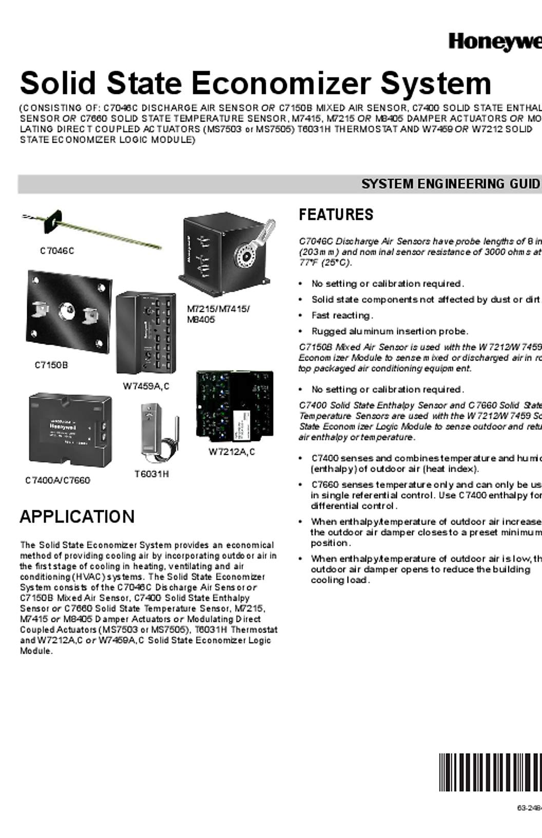 Honeywell Solid State Economizer System