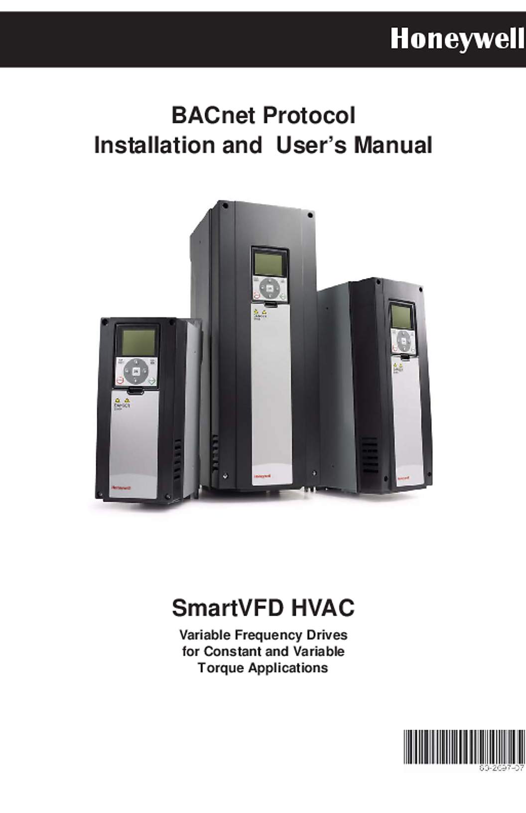 Honeywell 63-2697-07 - SmartVFD HVAC Variable Frequency Drives for Constant and Variable Torque Applications