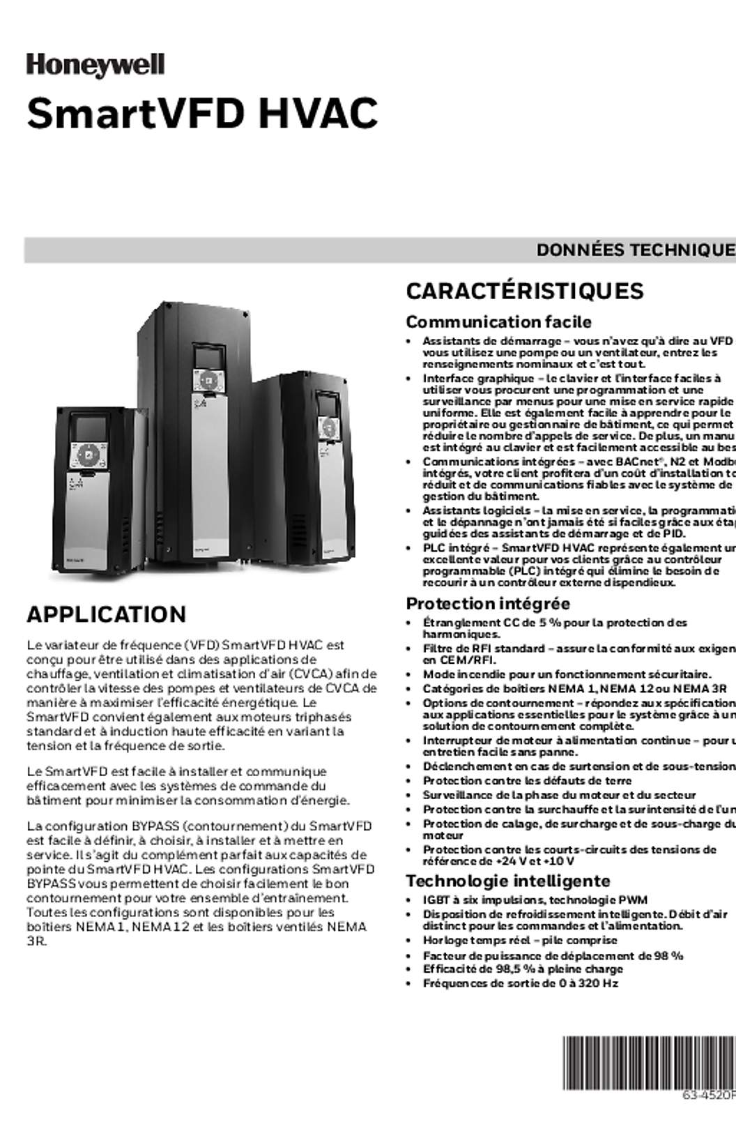 Honeywell 63-4520F—02 - SmartVFD HVAC