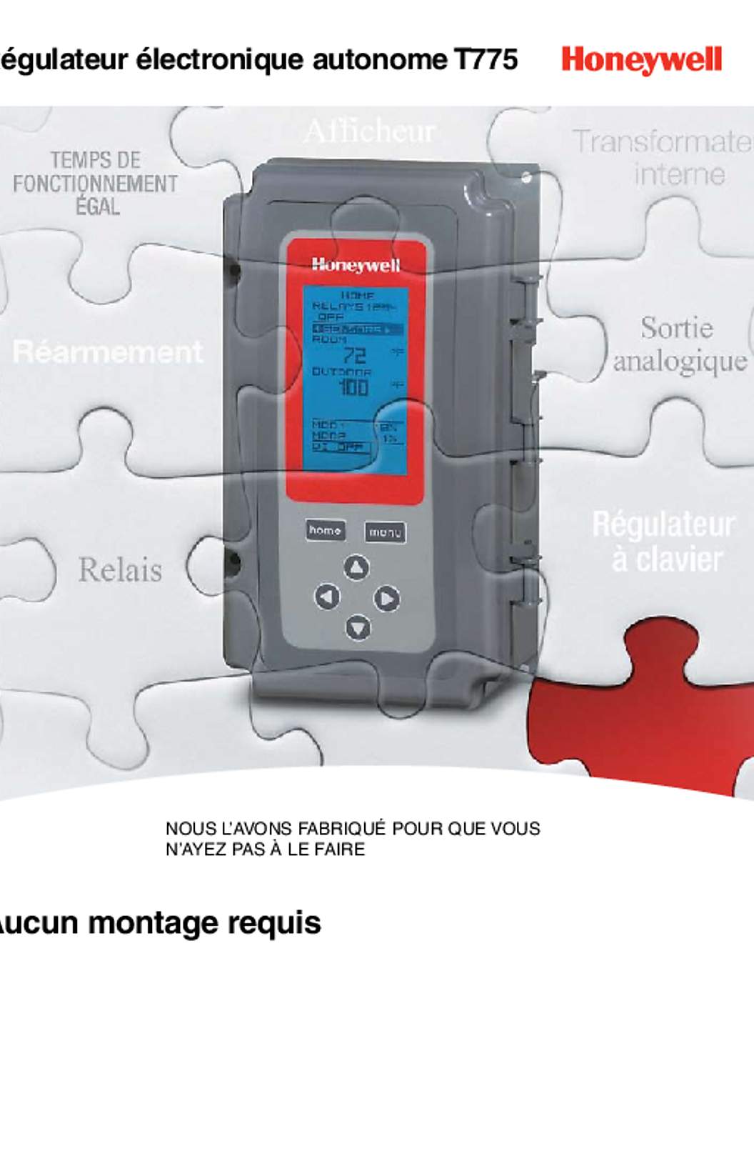 Honeywell T775 Electronic Standalone Controller (French)