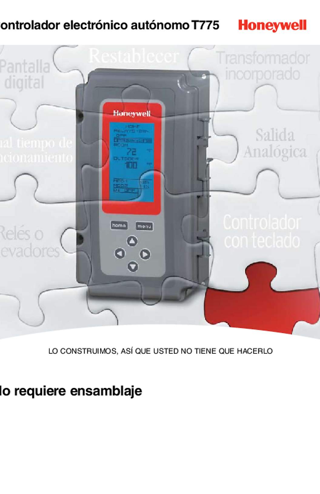 Honeywell Series 2000 T775 Electronic Standalone Controller (Spanish)