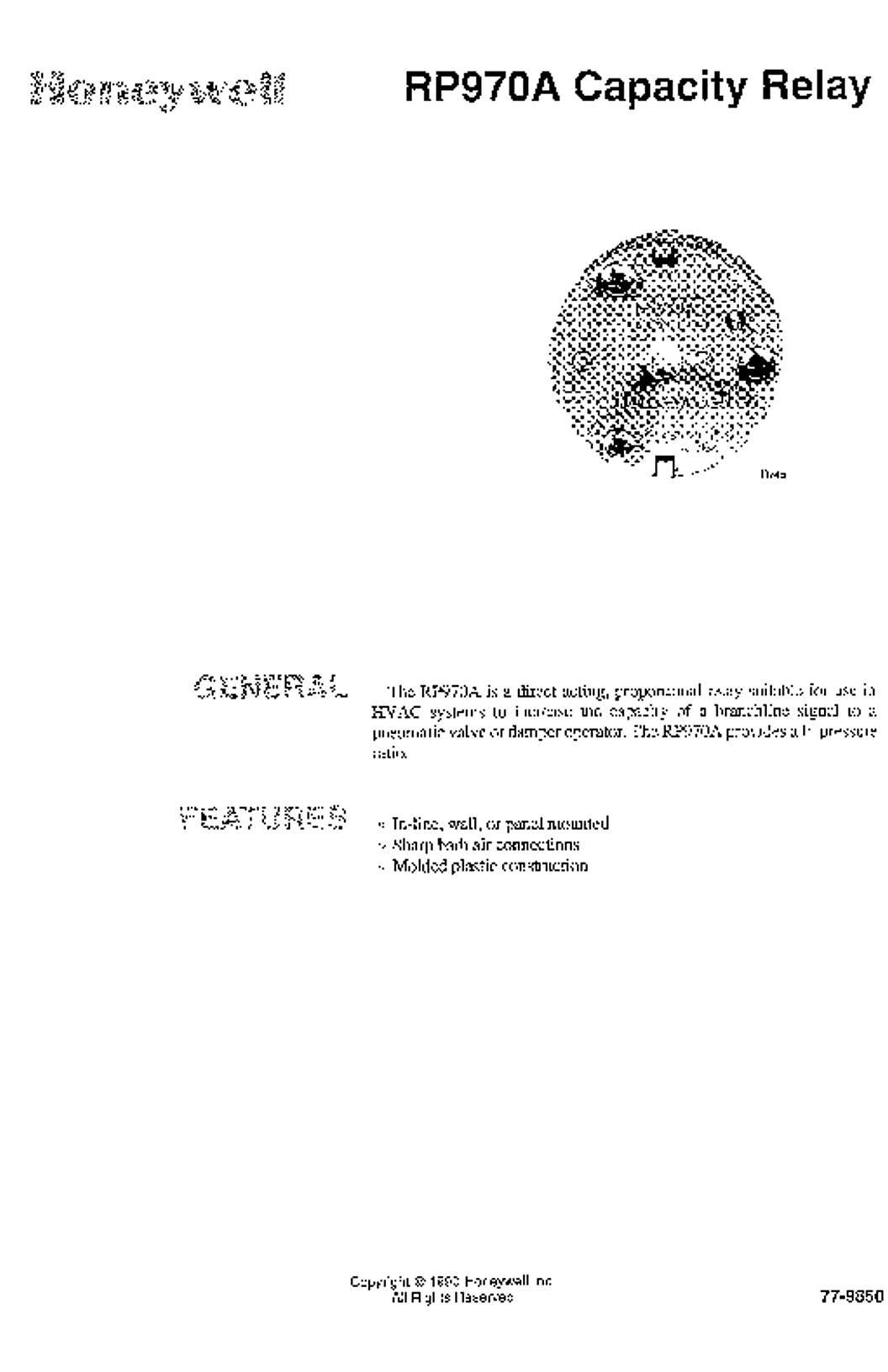 Honeywell Capacity Relay