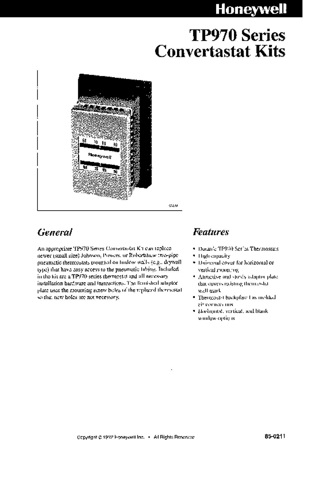 Honeywell Series Convertastat Kits