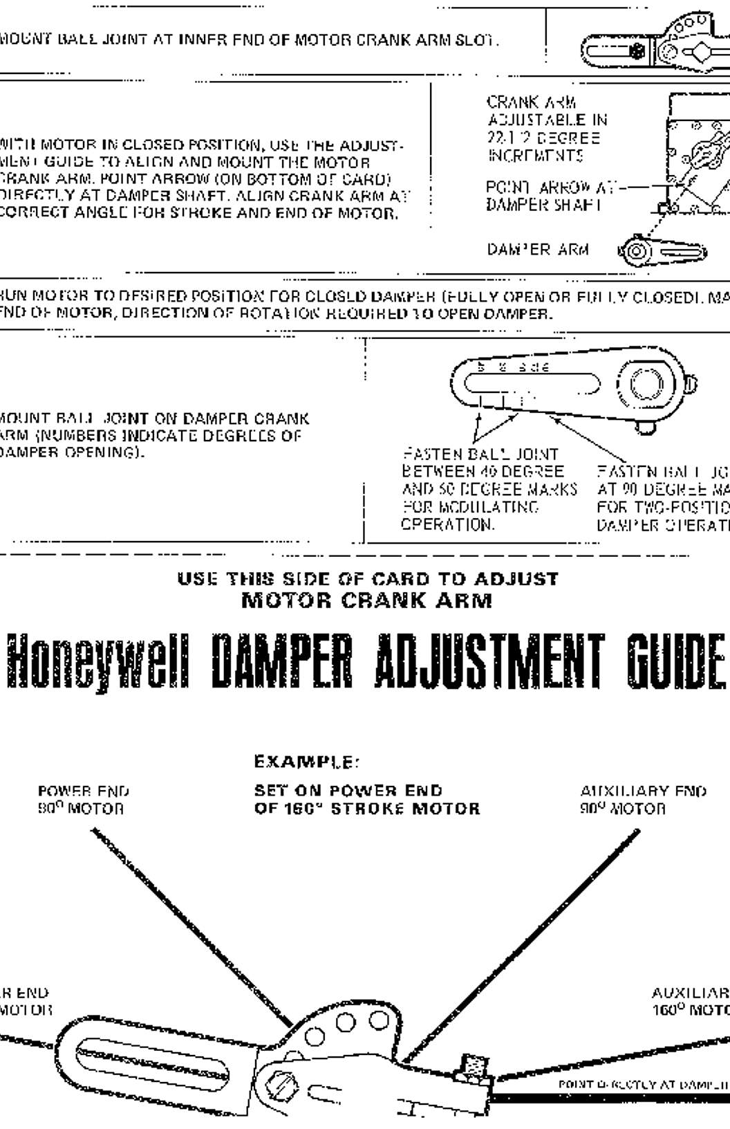 Honeywell Damper Adjustment Guide
