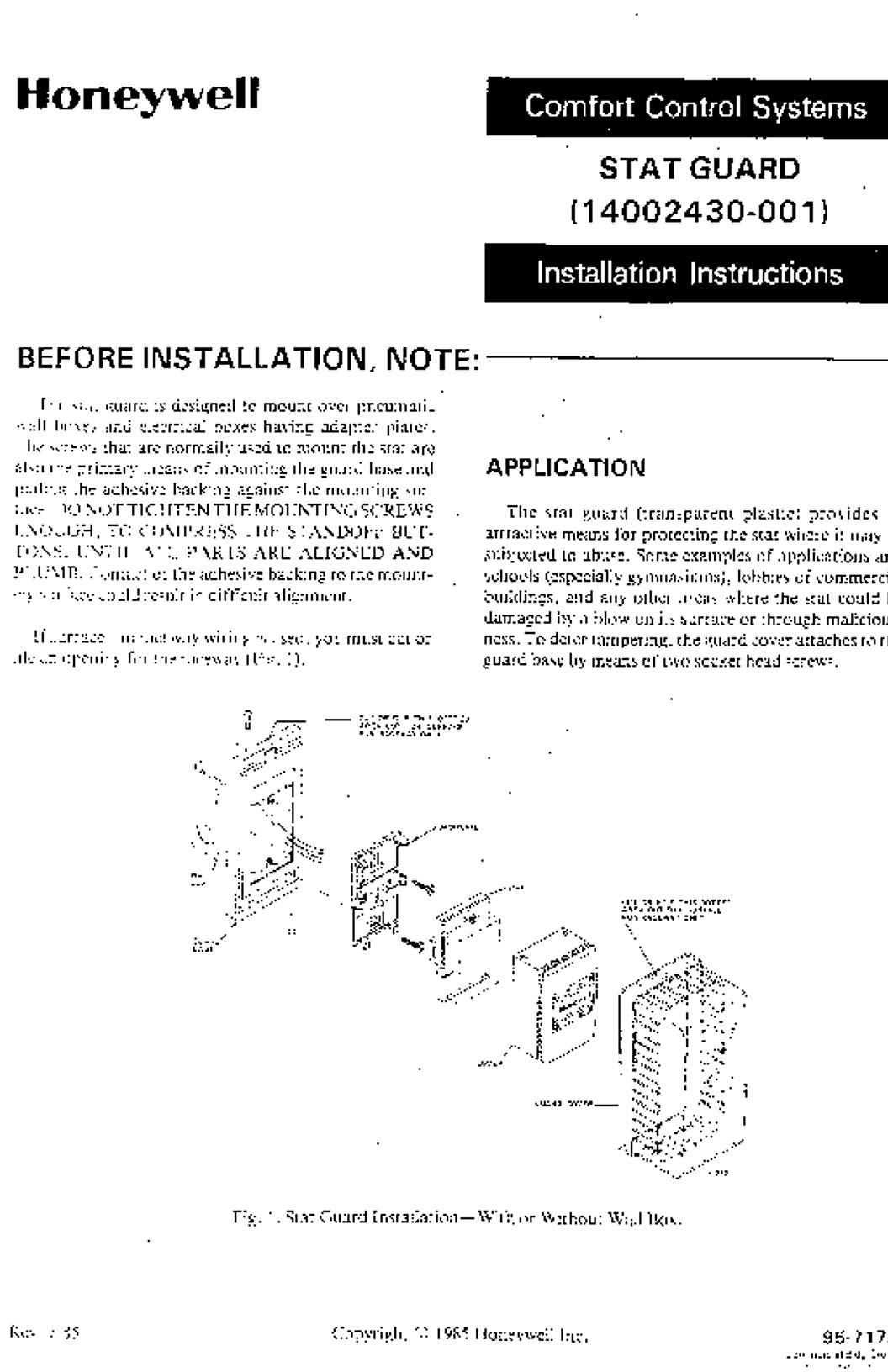 Honeywell 95-7172 - Stat Gurad 14002430-001
