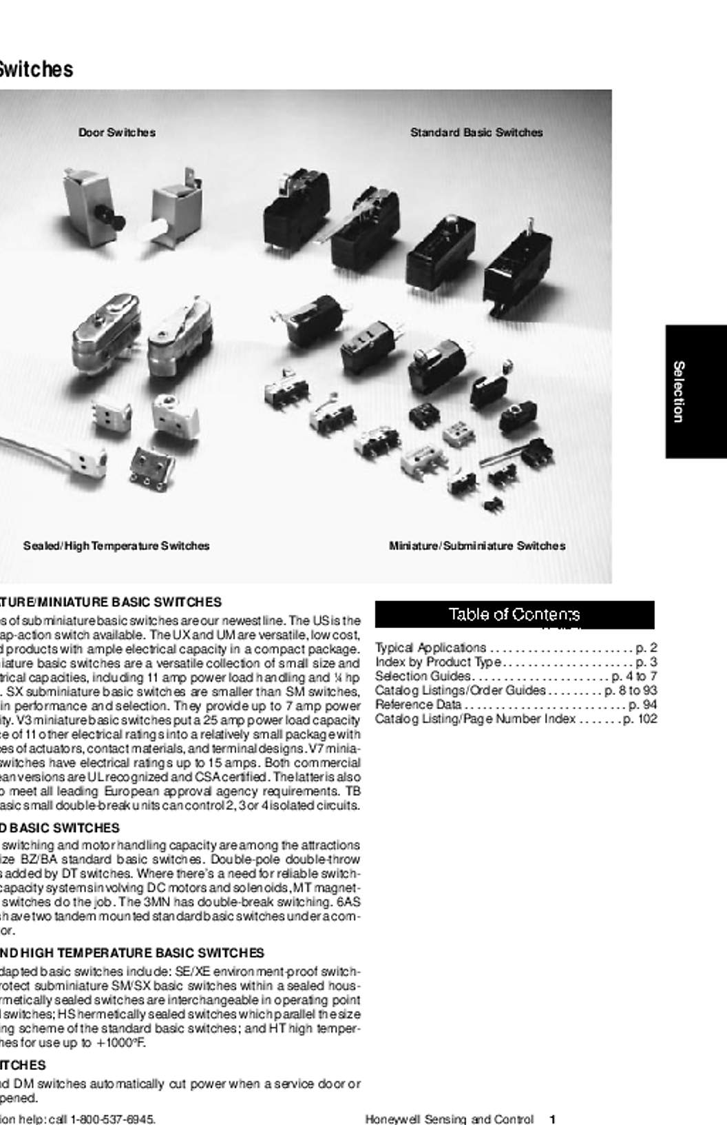 Honeywell Basic Switches Brochure