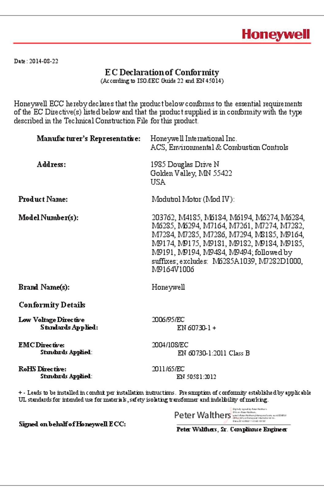 Honeywell Modutrol Motor (Mod IV)