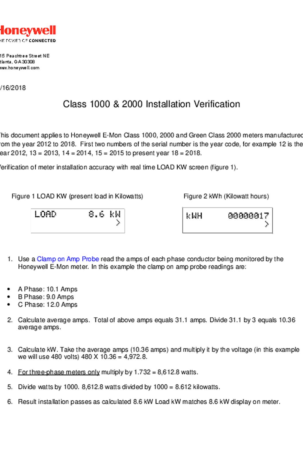 Honeywell E-Mon Class 1000-2000 Installation Verification - TechTip