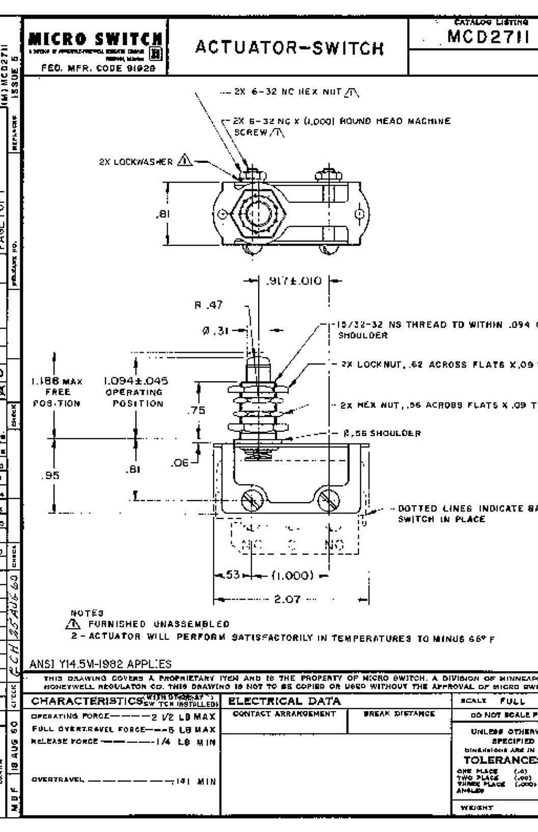 Honeywell MCD2711 Datasheet