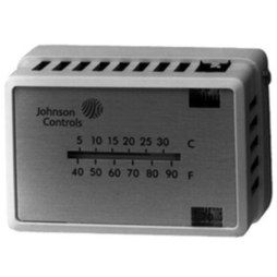 Johnson Controls T-4506-202 Dual Temp Wall Thermostat with Index Switch, Digital Accuracy and Vertical Mount.