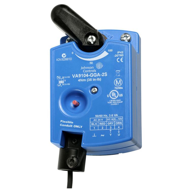 Johnson Controls VA9104-IGA-2S 24V Actuator with +/-25% at 50/60HZ