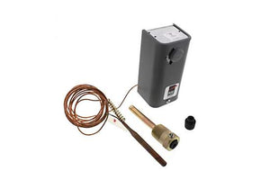 Johnson Controls A19ABC-12 Temperature Control Thermostat, 100/240F Range, 8' Capillary Length with Well and SPDT Switch